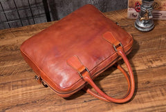 Cool Leather Mens Briefcase 14inch Laptop Bags Work Handbag Business Bag for Men