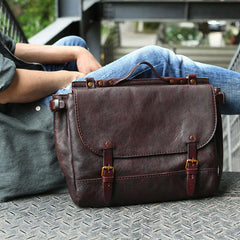 Cool Leather Mens Briefcase Messenger Bag Handbag Shoulder Bag for men