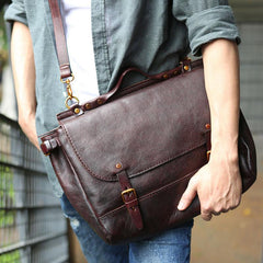 Cool Leather Mens Briefcase Messenger Bag Handbag Shoulder Bag for men