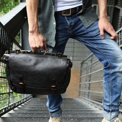 Cool Leather Mens Briefcase Messenger Bag Handbag Shoulder Bag for men