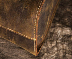 Cool Vintage Brown Leather Mens Messenger Bag Side Bag Work Bag Shoulder Bag for Men