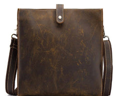 Cool Vintage Brown Leather Mens Messenger Bag Side Bag Work Bag Shoulder Bag for Men