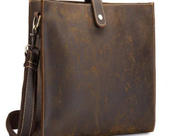 Cool Vintage Brown Leather Mens Messenger Bag Side Bag Work Bag Shoulder Bag for Men