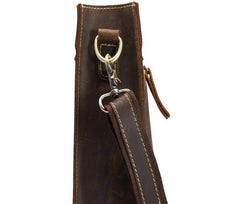Cool Vintage Brown Leather Mens Messenger Bag Side Bag Work Bag Shoulder Bag for Men