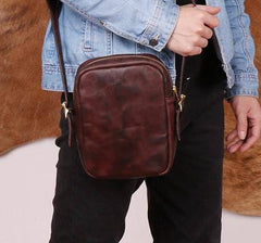 Cool Leather Mens Camera Bag Small Shoulder Bag Crossbody Bags For Men - imessengerbags