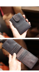 Cool Leather Mens Card billfold Wallet Trifold SMall Bifold License Wallet Camel Card Holders For Men - imessengerbags