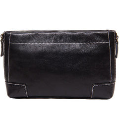 Cool Leather Mens Clutch Wristlet Bag Black Zipper Clutch Wallet for Men