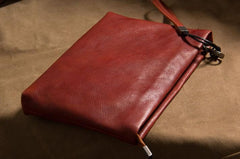 Cool Leather Mens Clutch Wristlet Bag Brown Zipper Clutch for Men