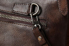 Cool Leather Mens Clutch Wristlet Bag Handmade Vintage Zipper Clutch for Men