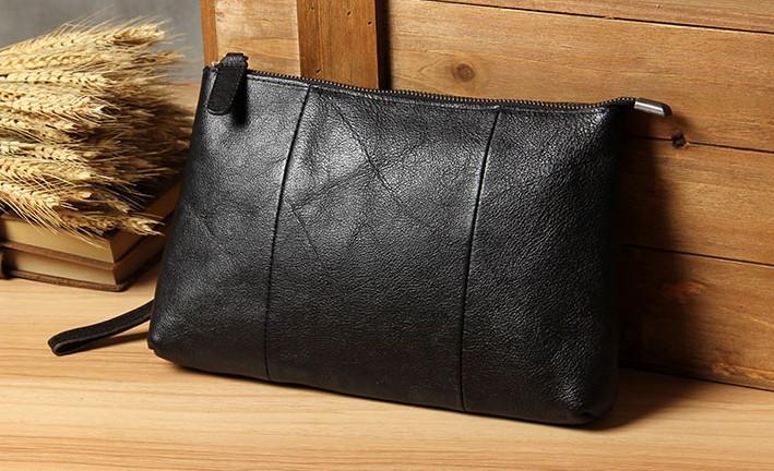 Vintage Clutch Bag For Men - Leather Classical Floral Wrist Purse