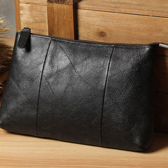 Cool Leather Mens Clutch Wristlet Bag Handmade Vintage Zipper Clutch for Men