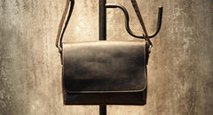 Cool Leather Mens Coffee Messenger Bag Side Bag Small Shoulder Bag for Men - imessengerbags