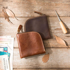 Cool Leather Mens Front Pocket Wallet Vintage Small Wallets for Men - imessengerbags