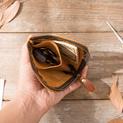 Cool Leather Mens Front Pocket Wallet Vintage Small Wallets for Men - imessengerbags