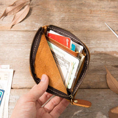 Cool Leather Mens Front Pocket Wallet Vintage Small Wallets for Men - imessengerbags