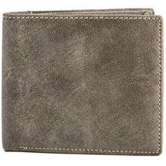 Cool Leather Mens Gray Small Wallet Bifold Vintage Slim billfold Wallet for Men - imessengerbags