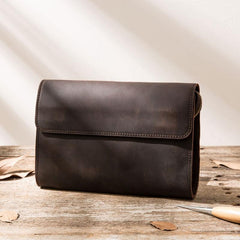 Cool Leather Mens Large Long Zipper Clutch Wallet Long Wallet for Men - imessengerbags