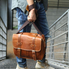 Cool Leather Mens Large Messenger Bag Shoulder Bag for men