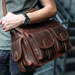 Cool Leather Mens Large Travel Bags Handbag Shoulder Bags for men