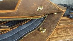 Cool Leather Mens Leather Large Clutch Wristlet Bag Shoulder Bag Side Bag for Men - imessengerbags