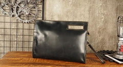Cool Leather Mens Leather Large Clutch Wristlet Bag Shoulder Bag Side Bag for Men - imessengerbags