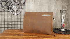 Cool Leather Mens Leather Large Clutch Wristlet Bag Shoulder Bag Side Bag for Men - imessengerbags