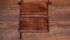 Cool Leather Mens Long Leather Wallet Bifold Vintage Brown Wallet for Men - imessengerbags