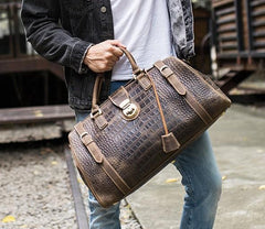 Cool Leather Mens Overnight Bag Duffle Bag Travel Bag Weekender Bags for Men