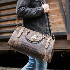 Cool Leather Mens Overnight Bag Duffle Bag Travel Bag Weekender Bags for Men