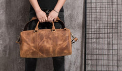 Cool Leather Mens Overnight Bag Weekender Bags Vintage Travel Bags Duffle Bags for Men