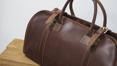 Cool Leather Mens Overnight Bags Weekender Bag Vintage Travel Bags Duffle Bag for Men