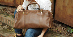 Cool Leather Mens Overnight Bags Weekender Bag Vintage Travel Bags Duffle Bag for Men