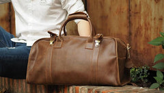 Cool Leather Mens Overnight Bags Weekender Bag Vintage Travel Bags Duffle Bag for Men