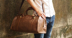 Cool Leather Mens Overnight Bags Weekender Bag Vintage Travel Bags Duffle Bag for Men