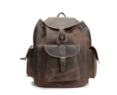 Cool Leather Mens School Backpack Vintage Travel Backpack Satchel Backpack for Men