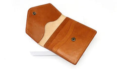 Cool Leather Mens Slim Card Wallet Front Pocket Wallets Small Change Wallet for Men
