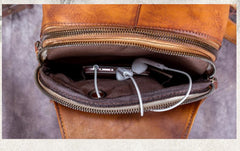 Cool Leather Mens Sling Bag Crossbody Bag Chest Bag for men - imessengerbags