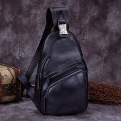 Cool Leather Mens Sling Bag Crossbody Bag Chest Bag for men - imessengerbags