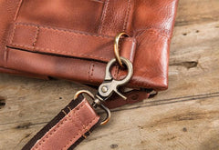 Cool Brown Leather Mens Belt Pouch Mini Shoulder Bag Belt Bag For Men