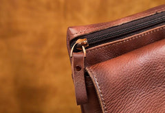 Cool Brown Leather Mens Belt Pouch Mini Shoulder Bag Belt Bag For Men