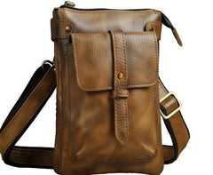 Cool Leather Mens Small Belt Bag Belt Pouch Waist Bag Mini Side Bag For Men