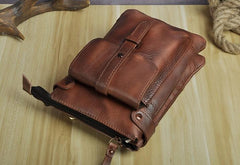 Cool Leather Mens Small Belt Bag Belt Pouch Waist Bag Mini Side Bag For Men