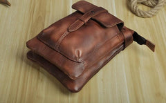 Cool Leather Mens Small Belt Bag Belt Pouch Waist Bag Mini Side Bag For Men