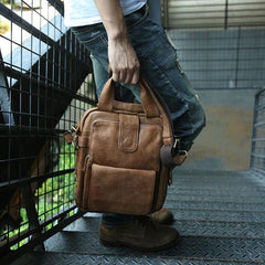 Cool Leather Mens Small Handbag Messenger Bag Shoulder Bag for men - imessengerbags