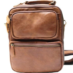 Cool Leather Mens Small Handbags Messenger Bags Shoulder Bag for men