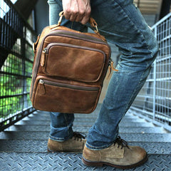 Cool Leather Mens Small Handbags Messenger Bags Shoulder Bag for men