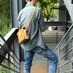 Cool Leather Mens Small Messenger Bag Shoulder Bag for men - imessengerbags