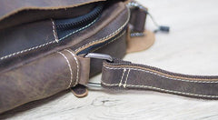 Cool Leather Mens Small Messenger Bag Side Bag Small Vintage Shoulder Bag for Men