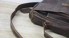 Cool Leather Mens Small Messenger Bag Side Bag Small Vintage Shoulder Bag for Men