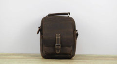Cool Leather Mens Small Messenger Bag Side Bag Small Vintage Shoulder Bag for Men